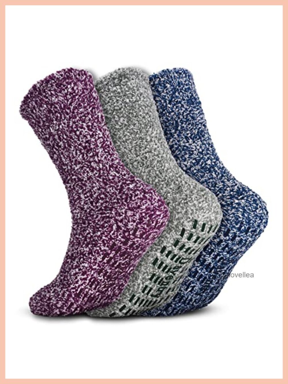 3 Pairs Fuzzy Non-Slip Slipper Socks Plush Cozy Home Hospital